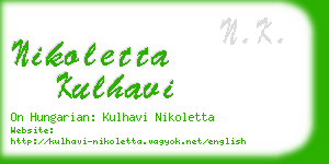 nikoletta kulhavi business card